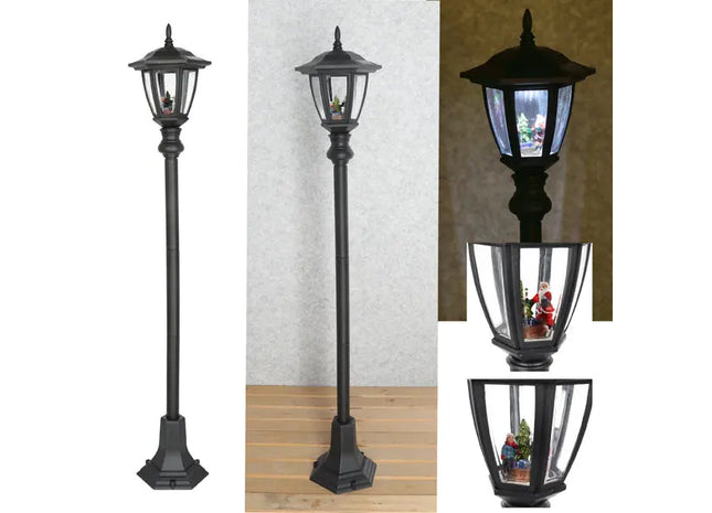 Schwarze LED-Solar-Weihnachtslaterne, Elegante Außenbeleuchtung, 105cm TK Gruppe® Grosshandel 