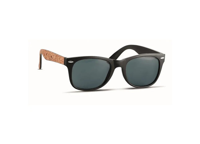 Schwarze PALOMA Sonnenbrille mit Korkdetails – Nachhaltig & Stilvoll TK Gruppe® Grosshandel 