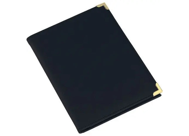 Schwarze PU-Konferenzmappe mit Metallecken - Stilvoll organisiert bei Geschäftstreffen TK Gruppe® Grosshandel 