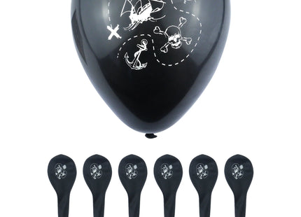 Schwarze Piraten-Luftballons 23 cm, Partydekoration für Kinderveranstaltungen und Themenfeste TK Gruppe® Grosshandel 