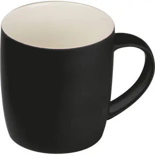 Schwarze Porzellantasse mit gummierter Außenfläche, 300 ml - Modern & Griffig TK Gruppe® Grosshandel 