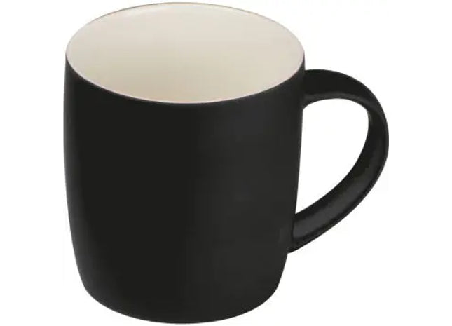 Schwarze Porzellantasse mit gummierter Außenfläche, 300 ml - Modern & Griffig TK Gruppe® Grosshandel 