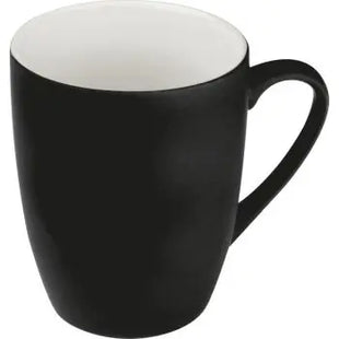 Schwarze Porzellantasse mit gummierter Außenfläche, 300 ml - Stilvoll & Sicher TK Gruppe® Grosshandel 
