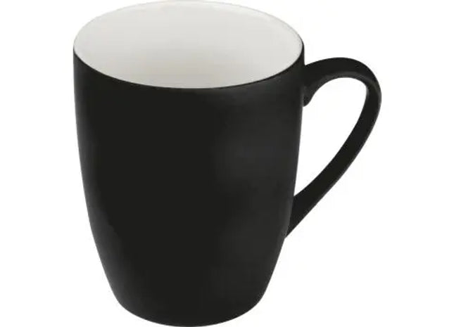 Schwarze Porzellantasse mit gummierter Außenfläche, 300 ml - Stilvoll & Sicher TK Gruppe® Grosshandel 