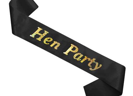 Schwarze Schärpe Für Junggesellinnenabschied Mit Holografischem Text - Party-Zubehör TK Gruppe® Grosshandel 
