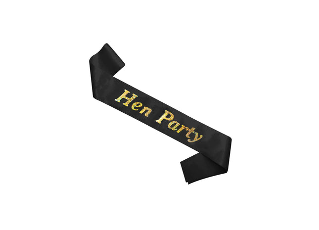 Schwarze Schärpe Für Junggesellinnenabschied Mit Holografischem Text - Party-Zubehör TK Gruppe® Grosshandel 