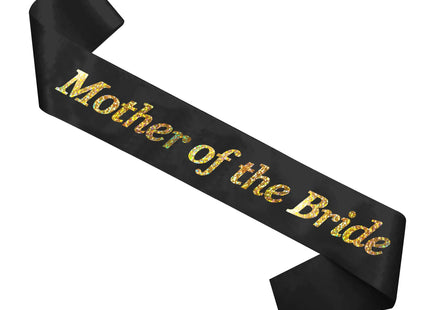 Schwarze Schärpe Mutter Der Braut With Holographicm Text - Hochzeitsfeier Zubehör TK Gruppe® Grosshandel 