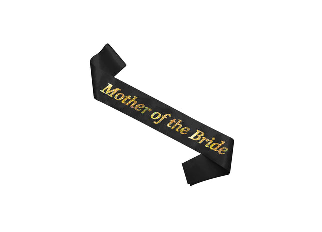 Schwarze Schärpe Mutter Der Braut With Holographicm Text - Hochzeitsfeier Zubehör TK Gruppe® Grosshandel 