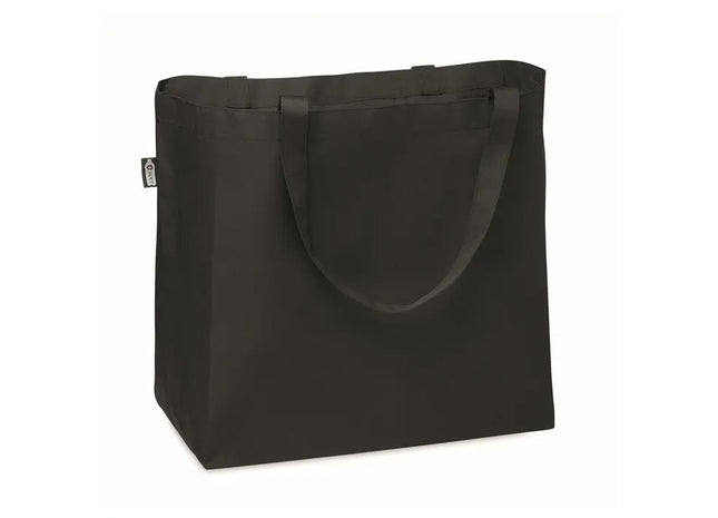Schwarze Shopping Tasche 600D RPET FAMA – Nachhaltig, robust, stilvoll, vielseitig TK Gruppe® Grosshandel 