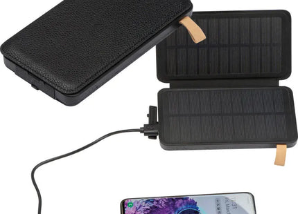 Schwarze Solar-Powerbank 8000mAh - Umweltfreundlich & Leistungsstark TK Gruppe® Grosshandel 