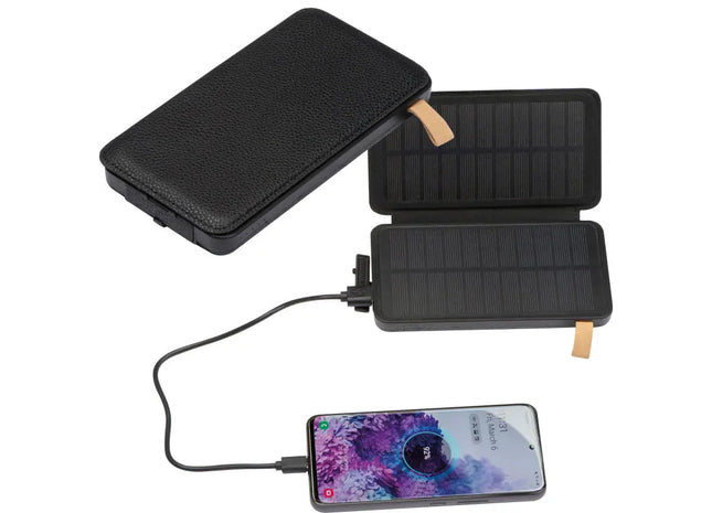 Schwarze Solar-Powerbank 8000mAh - Umweltfreundlich & Leistungsstark TK Gruppe® Grosshandel 