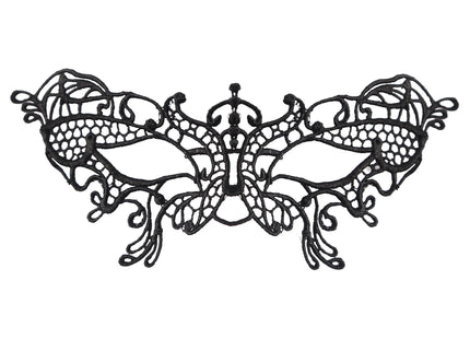 Schwarze Spitzen-Augenmaske im Schmetterlingsdesign, elegante venezianische Maske TK Gruppe® Grosshandel 