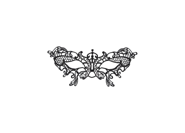 Schwarze Spitzen-Augenmaske im Schmetterlingsdesign, elegante venezianische Maske TK Gruppe® Grosshandel 