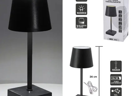 Schwarze USB LED Schreibtischlampe, 26cm, Elegant & Flexibel TK Gruppe® Grosshandel 