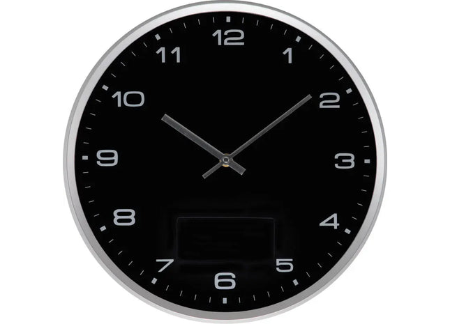 Schwarze Wanduhr mit Klick-System - Einfache Montage, Modernes Design TK Gruppe® Grosshandel 