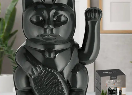 Schwarze Winkekatze, ca. 21cm – Symbol für Glück und Wohlstand TK Gruppe® Grosshandel 