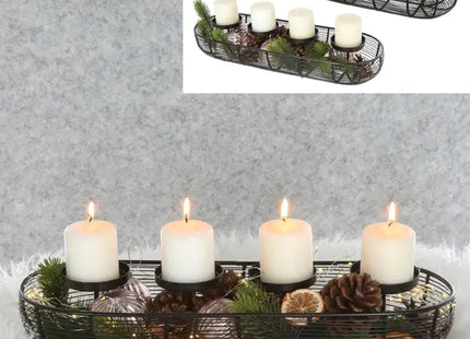 Schwarzer Adventskranz-Unterbau, Durchmesser 50 cm TK Gruppe® Grosshandel 