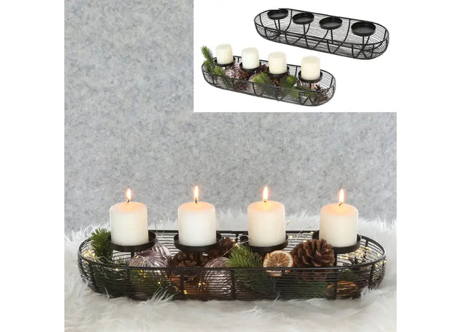 Schwarzer Adventskranz-Unterbau, Durchmesser 50 cm TK Gruppe® Grosshandel 