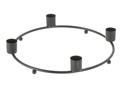 Schwarzer Adventskranz für Stabkerzen, Festliche Deko, Ø 25 cm TK Gruppe® Grosshandel 