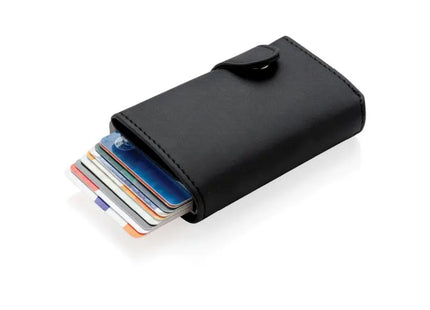 Schwarzer Aluminium RFID Kartenhalter & PU-Geldbörse - Elegant & Sicher TK Gruppe® Grosshandel 