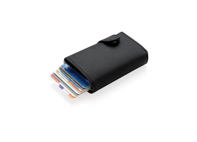 Schwarzer Aluminium RFID Kartenhalter & PU-Geldbörse - Elegant & Sicher TK Gruppe® Grosshandel 