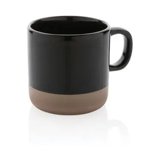 Schwarzer Becher aus glasiertem Keramik - Elegantes Design, Perfekt für Kaffee & Tee TK Gruppe® Grosshandel 