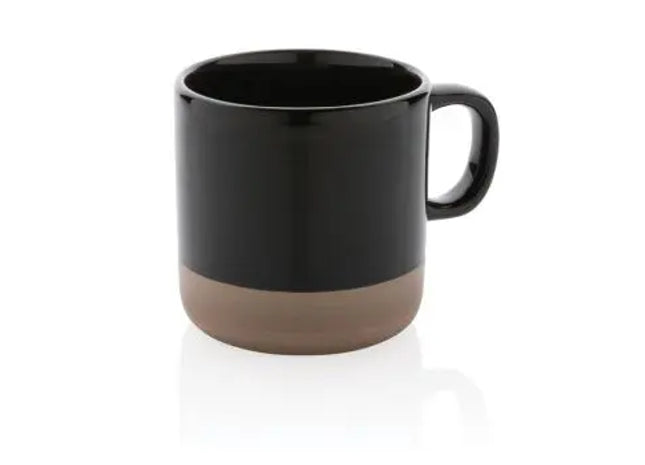 Schwarzer Becher aus glasiertem Keramik - Elegantes Design, Perfekt für Kaffee & Tee TK Gruppe® Grosshandel 