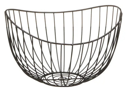 Schwarzer Deko-Korb 'Wave', Klein, 26x24cm – Elegante Aufbewahrung TK Gruppe® Grosshandel 