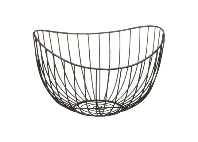 Schwarzer Deko-Korb 'Wave', Klein, 26x24cm – Elegante Aufbewahrung TK Gruppe® Grosshandel 