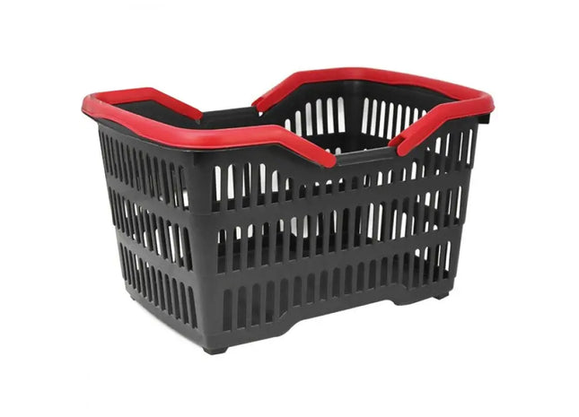Schwarzer Einkaufskorb mit farbigem Griff, ca. 31x25x23cm - Stilvoll & Robust TK Gruppe® Grosshandel 