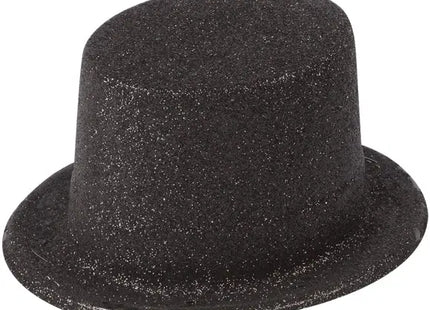 Schwarzer Glitzer Topper Hut Für Erwachsene - Funkelndes Party Kostümzubehör TK Gruppe® Grosshandel 