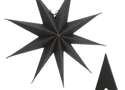 Schwarzer Jute Papierstern, 9 Zacken, Durchmesser 60cm, Ländliche Deko TK Gruppe® Grosshandel 