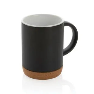 Schwarzer Keramikbecher mit Korkboden - Stilvoller & Isolierter Becher für Kaffee & Tee TK Gruppe® Grosshandel 