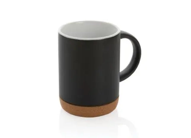 Schwarzer Keramikbecher mit Korkboden - Stilvoller & Isolierter Becher für Kaffee & Tee TK Gruppe® Grosshandel 