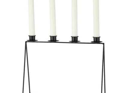 Schwarzer Kerzenhalter, Kleinformat, ca. 32x25cm - Elegantes Design, Dekoratives Wohnaccessoire TK Gruppe® Grosshandel 