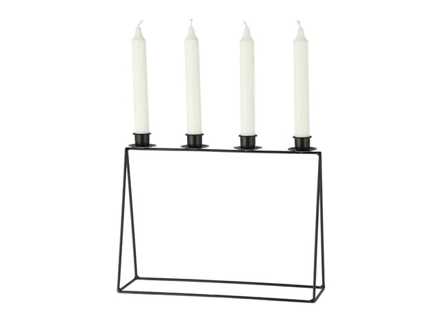 Schwarzer Kerzenhalter, Kleinformat, ca. 32x25cm - Elegantes Design, Dekoratives Wohnaccessoire TK Gruppe® Grosshandel 
