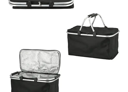 Schwarzer Kühltaschenkorb, Thermo, Faltbar, 30 Liter, Vielseitig TK Gruppe® Grosshandel 