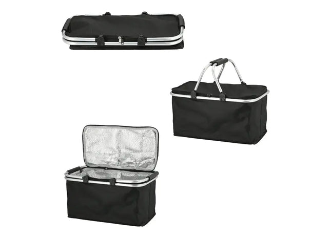 Schwarzer Kühltaschenkorb, Thermo, Faltbar, 30 Liter, Vielseitig TK Gruppe® Grosshandel 