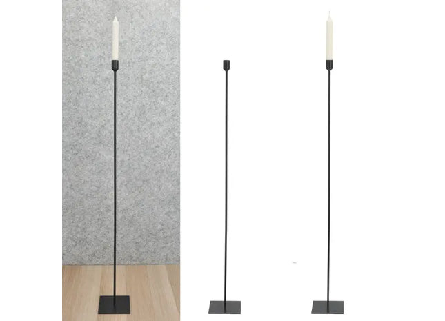 Schwarzer Metall-Kerzenständer, 92 cm Hoch - Moderner Standkerzenhalter TK Gruppe® Grosshandel 