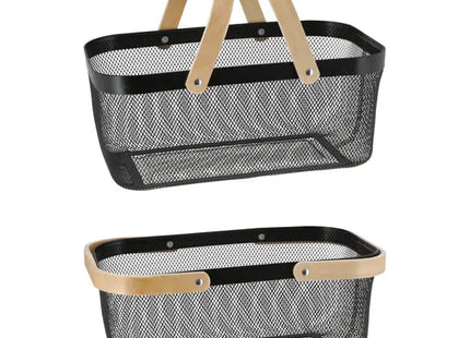 Schwarzer Metallkorb, vielseitig einsetzbar, 40x17cm TK Gruppe® Grosshandel 