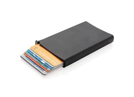 Schwarzer RFID-Schutz Kartenetui aus Aluminium - Sicher & Stilvoll TK Gruppe® Grosshandel 