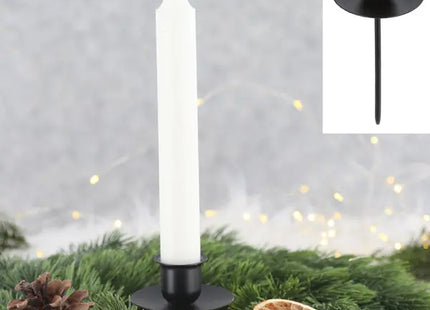 Schwarzer Stabkerzenhalter mit Spieß, 10 cm Länge TK Gruppe® Grosshandel 