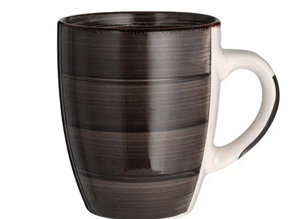 Schwarzer Steingutbecher - Elegantes Modernes Design, Höhe ca. 11cm TK Gruppe® Grosshandel 