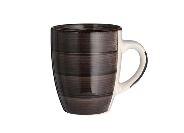 Schwarzer Steingutbecher - Elegantes Modernes Design, Höhe ca. 11cm TK Gruppe® Grosshandel 