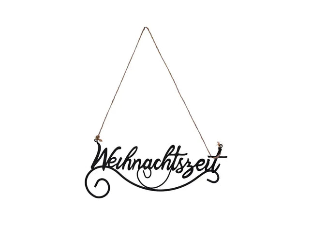 Schwarzer Wandhänger 'Weihnachtszeit', 26 cm Breite TK Gruppe® Grosshandel 