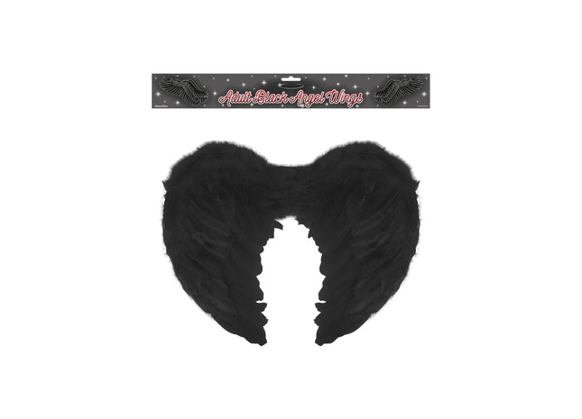 Schwarzer englischer Flügel zur Unterhaltung, 44 x 34 cm – Kostümzubehör für Bekleidung & Halloween TK Gruppe® Grosshandel 