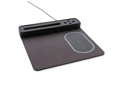 Schwarzes Air Mousepad mit 5W Induktionsladegerät & USB-Anschluss TK Gruppe® Grosshandel 