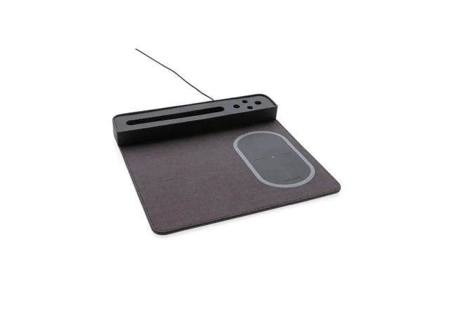 Schwarzes Air Mousepad mit 5W Induktionsladegerät & USB-Anschluss TK Gruppe® Grosshandel 