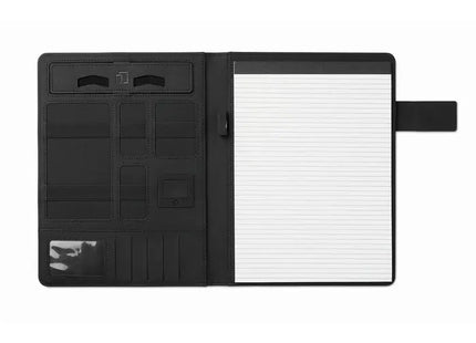 Schwarzes DIN A4 Portfolio & Powerbank Powerfoldy - Organisation und Aufladen in einem TK Gruppe® Grosshandel 