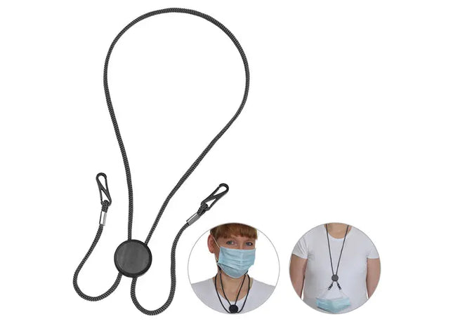 Schwarzes Doppel-Masken-Umhängeband – Bequem & Sicher Tragen TK Gruppe® Grosshandel 